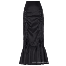 Belle Poque Women's Vintage Retro Gothic Victorian Style N/T taffeta Long Black Ruched Skirt BP000208-1